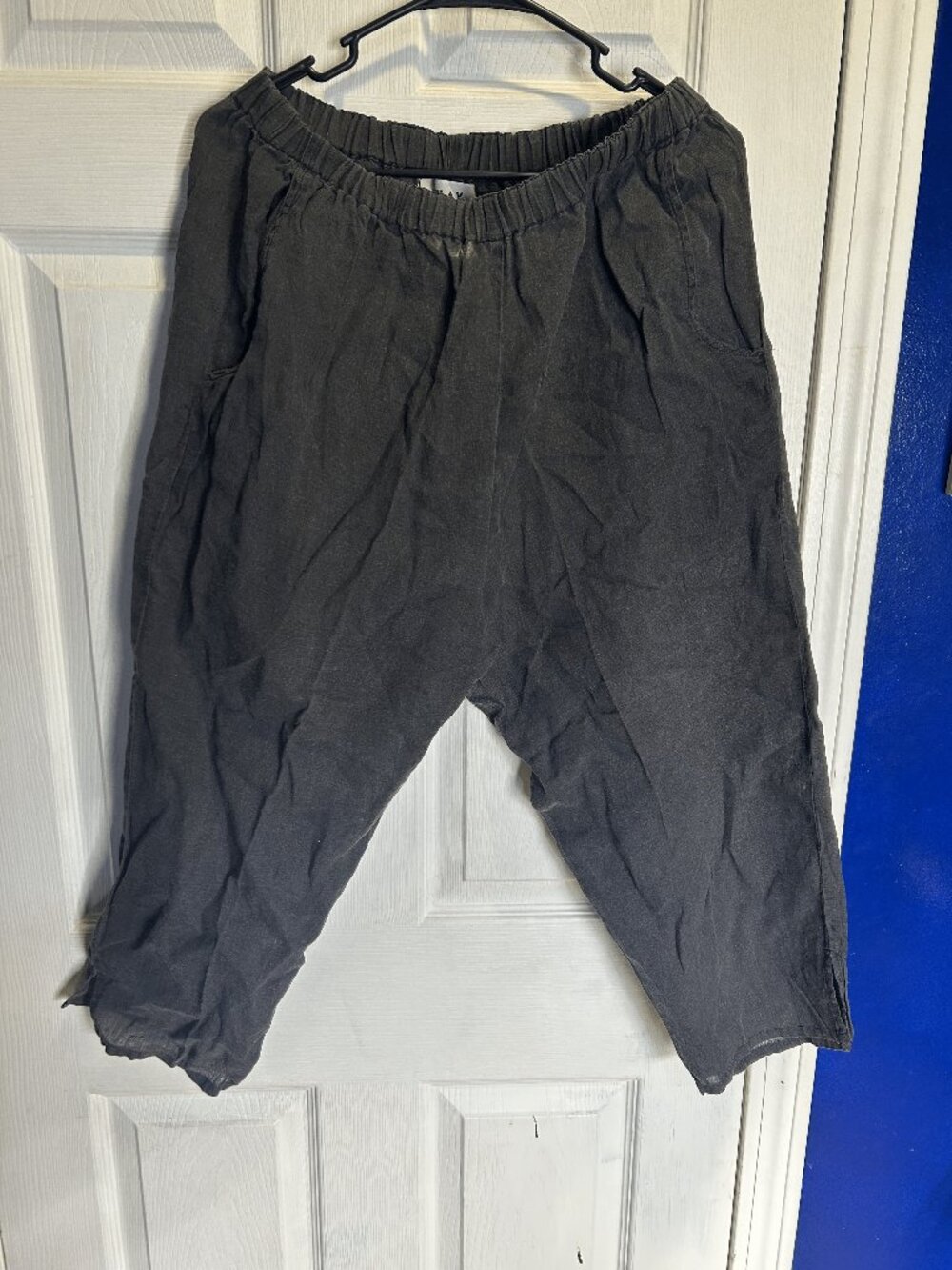 FLAX by Jeanne Engelhart Women's Gray Linen Pants Size S straight leg